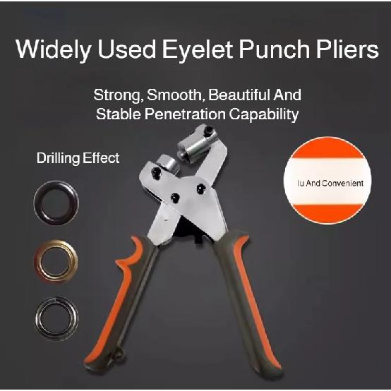 Handheld Hole Punch Eyelet Installation Tool 10mm Grommet Eyelet Plier Kit Metal Air Hole Rivet Plier for DIY Sewing & Crafting