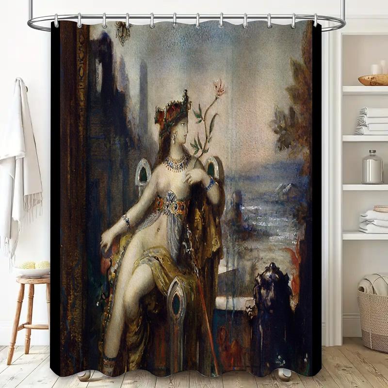 Vintage Gotische Kunst Duschvorhang Viktorianisches Porträt Heimdekoration Duschvorhang Romantische Dark Academia Ästhetik Wandbehang
