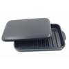 Sento Senga Grill Pan and Plate, Banko Ware, Black, Ceramic, with Lid, Fish Grill, Grill Roaster