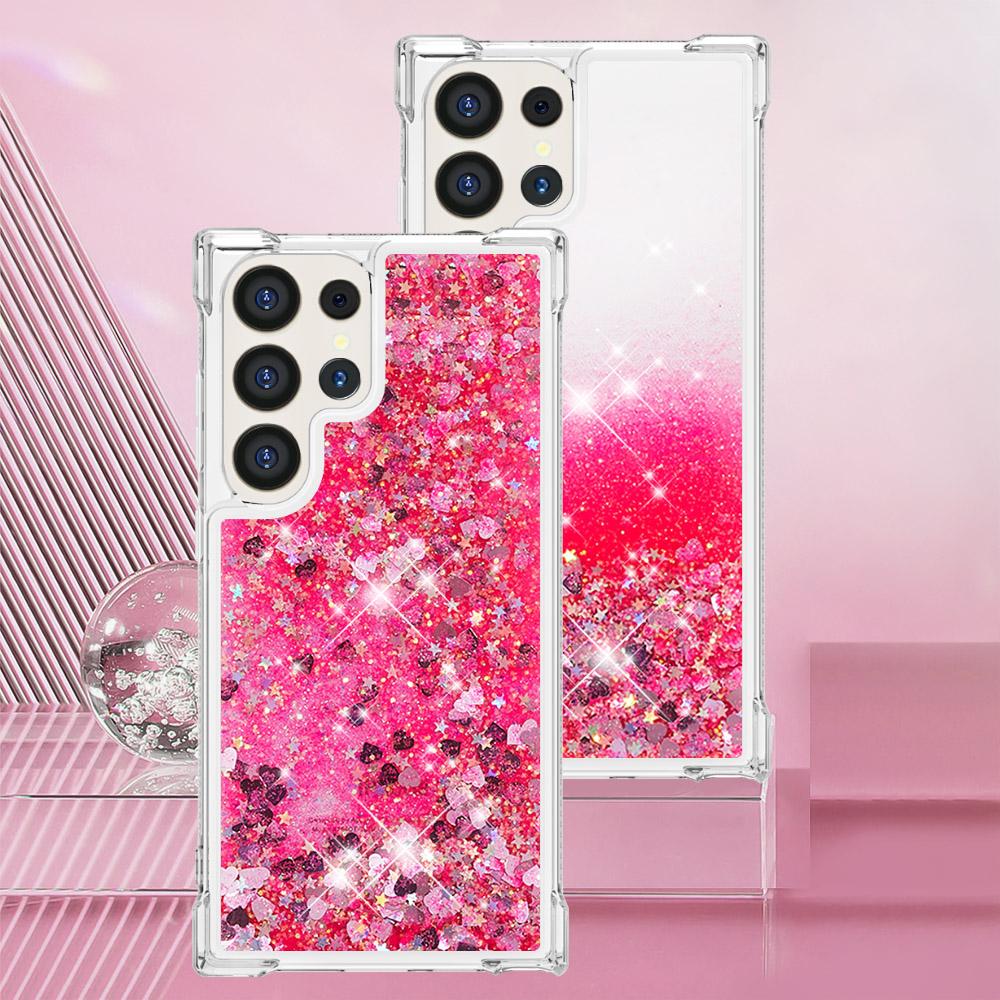 Bling Glitter Liquid Quicksand Phone Case For Samsung Galaxy S25 Edge S24 S23 S22 Ultra S21 Plus S20 FE 5G Anti Fall Clear Cover