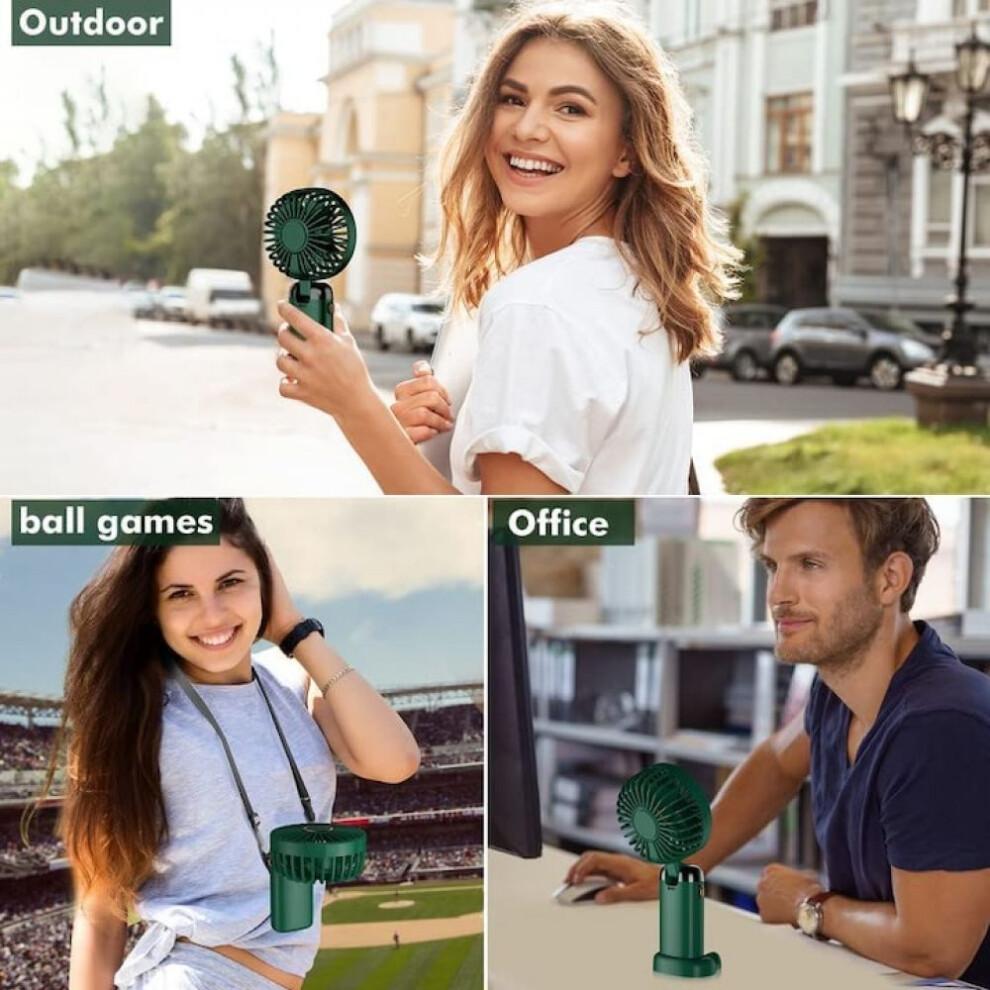 Rechargeable Mini Fan for Personal Use, Quiet Operation Handheld Fan with Brushless Motor, Wearable Neck Fan Featuring3in1Multi-function and