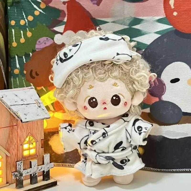 Doll Clothes for 17-20cm Handcrafted Panda Sleepwear Outfit Compatible with Labubu Cotton Dolls