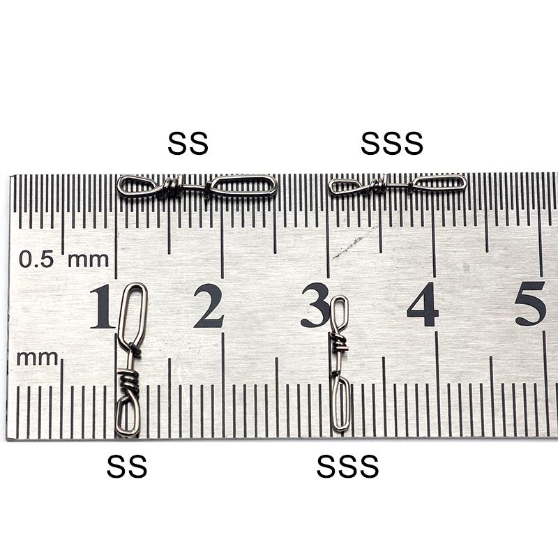 30pcs Stainless Steel Super mini narrow Fishing Snap High Strength Fast Clip Stream Lure Quick Connector Accessories