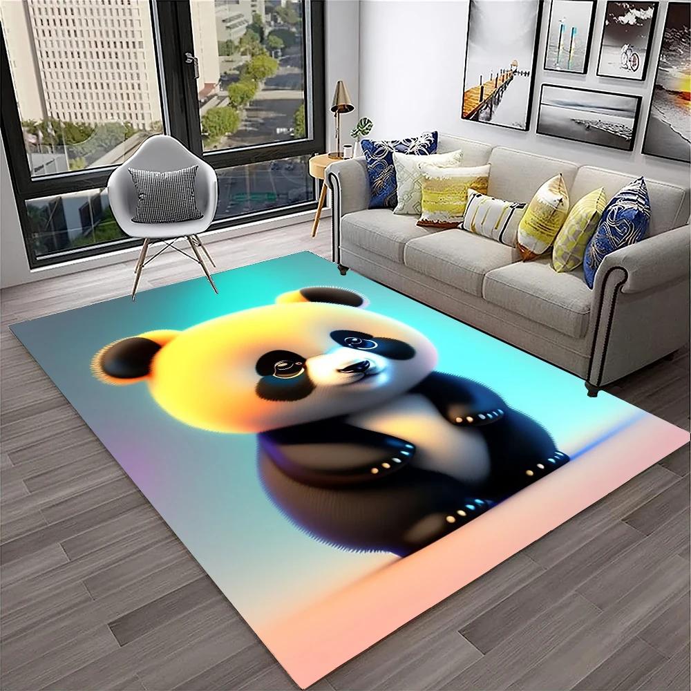 3D Cartoon Cute Panda Animal Child Play Carpet Rug for Home Living Room Bedroom Sofa Doormat Decor,Area Rug Non-slip Floor Mat