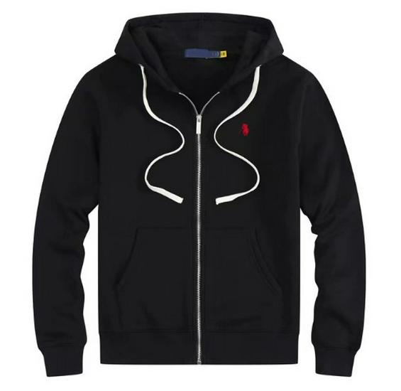 Sudadera con capucha forrada de felpa para hombre, Bordada, Corte holgado, Estilo polo Otoño/Invierno, Tallas grandes, Diseño RL