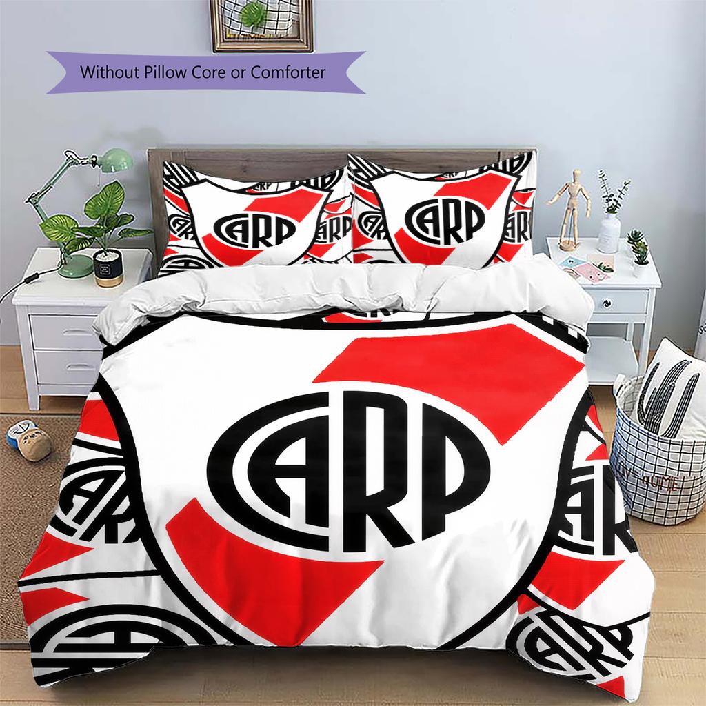 Biancheria da letto con motivo squadra River Plate Decorazione per la casa Regalo di compleanno (1 * copripiumino + 2 * federa, senza nucleo)
