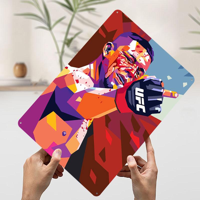 Fighter Pop Art Poster Customized Wall Art Vintage Metal Signs Retro Tin Plaque for Man Cave Gaming Room Decoration Cozy House