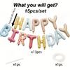 16-Zoll Happy Birthday Buchstaben-Ballon-Set, Party-Szene Dekoration Hintergrundwand, Wiederverwendbar, Feiertagsgeschenk Verlosung