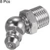 HARFINGTON 8pcs 304 Stainless Steel 45 Degree Grease Fitting PT1/8"-28 SAE Thread Hydraulic Grease Nipple Accessories for Car