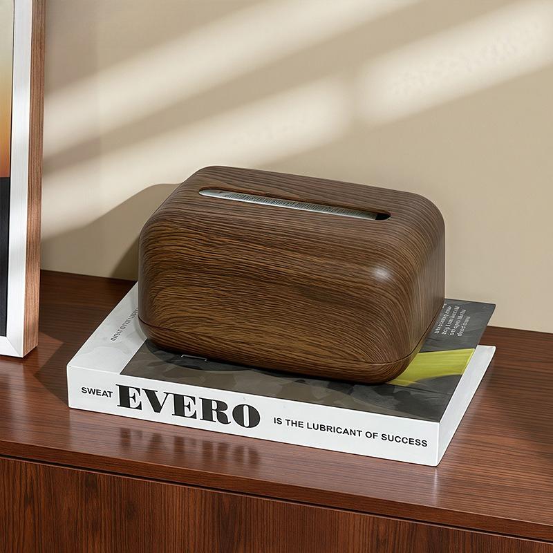 Vintage Wooden Tissue Box Creative Napkin Holder for Living Room HomeRustic Wood Style Tissue Container for Coffee Table