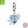 Winter Snowflake Diy Bracelet Beaded Accessories, Christmas S925 Silver Pendant