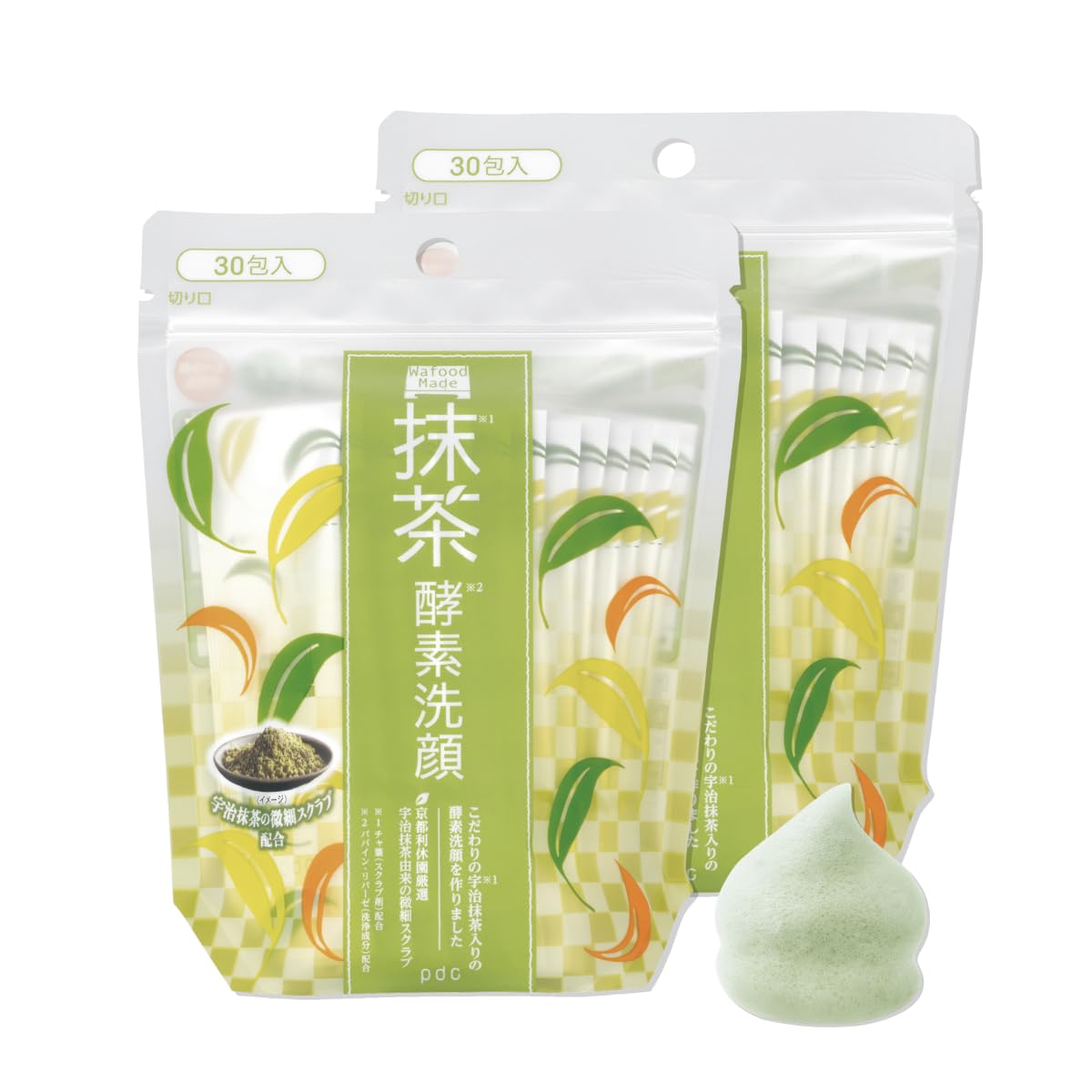 

Wafood Made Uji Matcha Enzyme Facial Cleansing 30 Packets Set of 2 Facial Cleansing Powder Fluffy Foam Pore Stairs Blackheads Corner Plug Uji Matcha