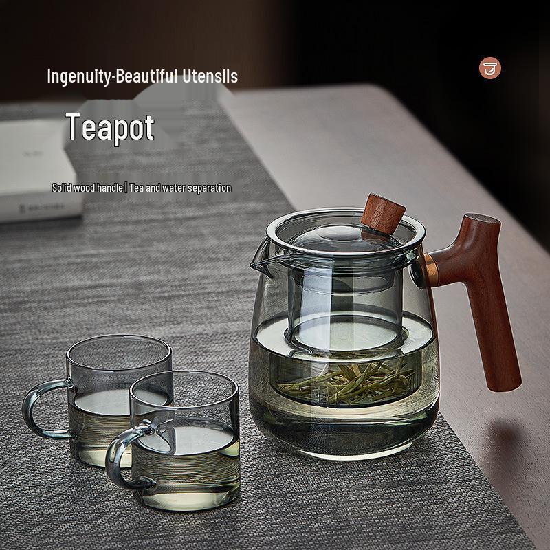 Thickened Glass Teapot Set with High-Temperature Resistant Infuser for Flower Tea