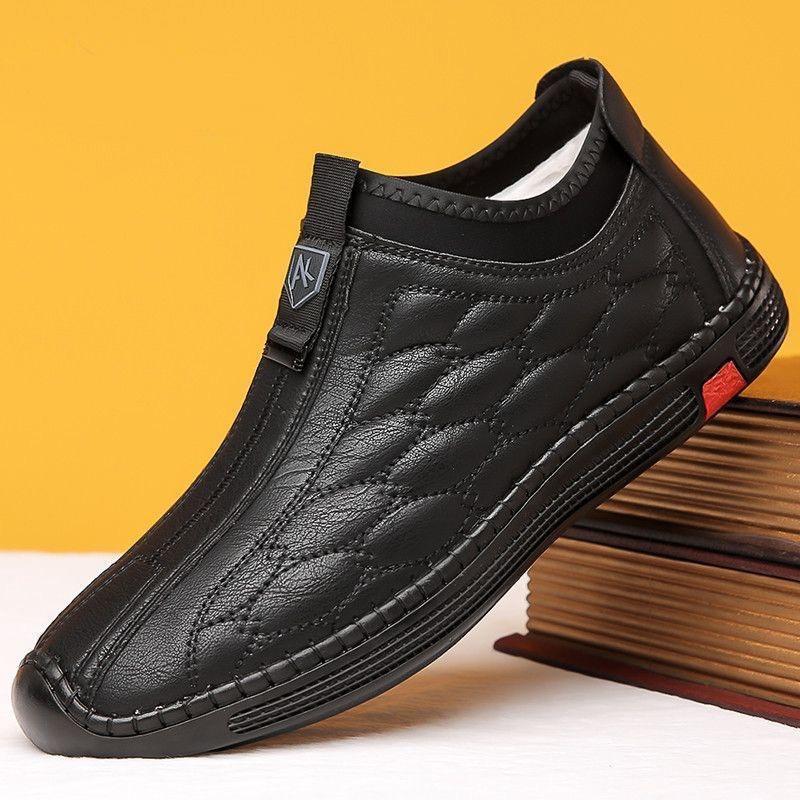 Winter cotton shoes new men's velvet thickened comfortable soft-soled casual leather shoes winter cold warm cotton shoes