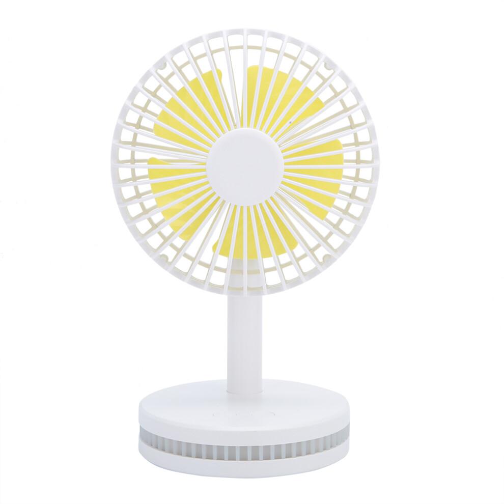 Adjustable Speed Desk Fan for Home, Quiet Operation Fan with LED Bedside Small Light Function, Rechargeable Handheld Fan, Portable Mini Fan for