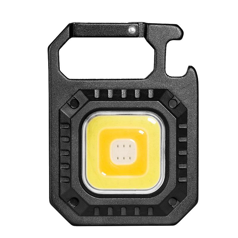 LED Flashlight Portable Multifunctional Mini COB Keychain Lamp USB Rechargeable Work Light Strong Torch Camping Outdoor Lantern