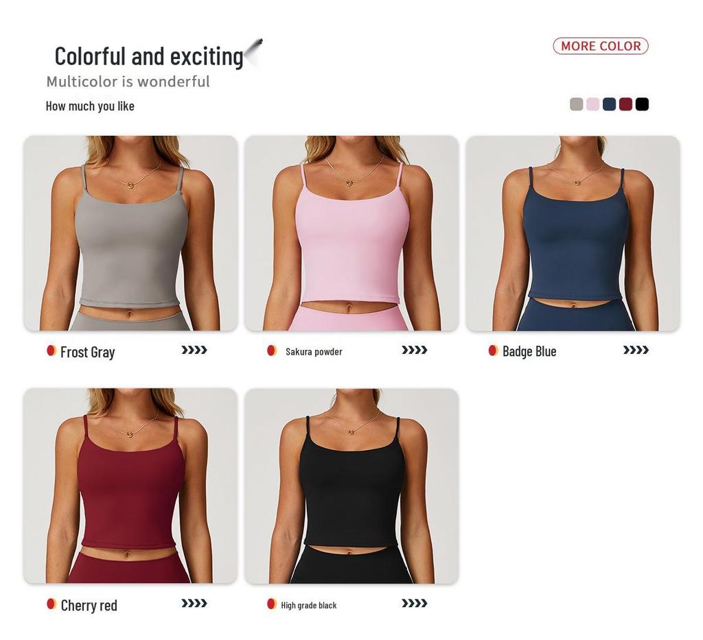 Brushed Yoga Tank Top with Hollow Back & Double Straps - Women's Sports & Fitness Vest 3063