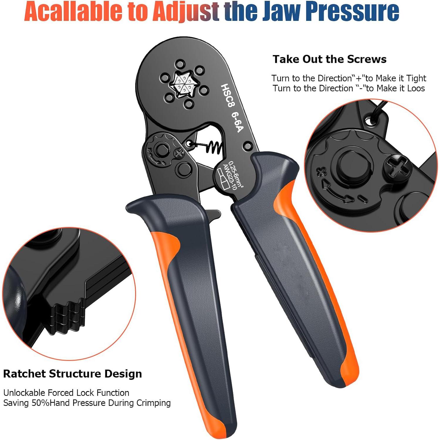 

Трубчатые клещи для обжима клемм HSC8 6-4/6-6 щипцы для проводов мини-наконечники щипцы для обжима бытовой электрокомплект с коробкой наконечников проводов