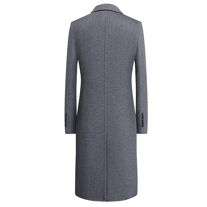FAPAI Men's Long Wool Blend Overcoat with Detachable Down Liner