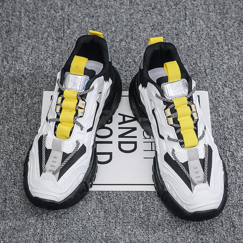 Men's Shoes 2024 New Men Sneakers Lace Up Vulcanized Shoe Soft Durable Running Shoes Reflective Platform Shoes Tenis Masculino