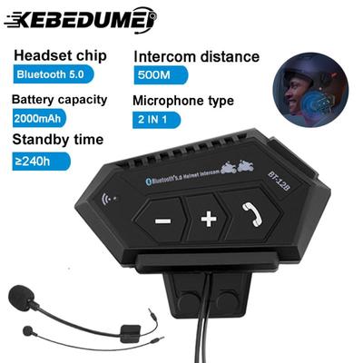 Motocyklový helmový interkom Bluetooth 5.0 CSR Headset 2000mAh Baterie Potlačení rušení Handsfree Pro celoobličejovou/otevřenou helmu