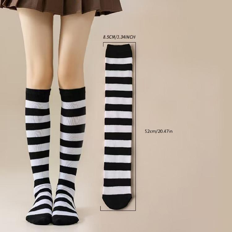 Stripe Knee Highs Socks Stripe Tube Socks Stockings Long Boot Socks for Daily Wear,Halloween Cosplay Party Costume
