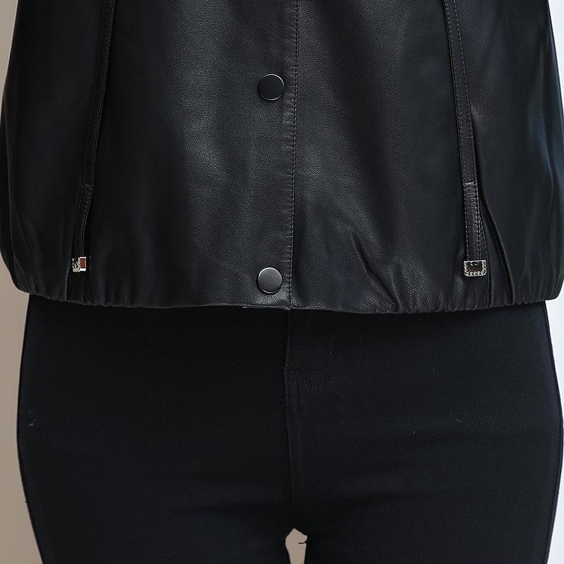 Spring 2025 Women's PU Leather Jacket - Short, Casual, Versatile Style for Middle-Aged Moms