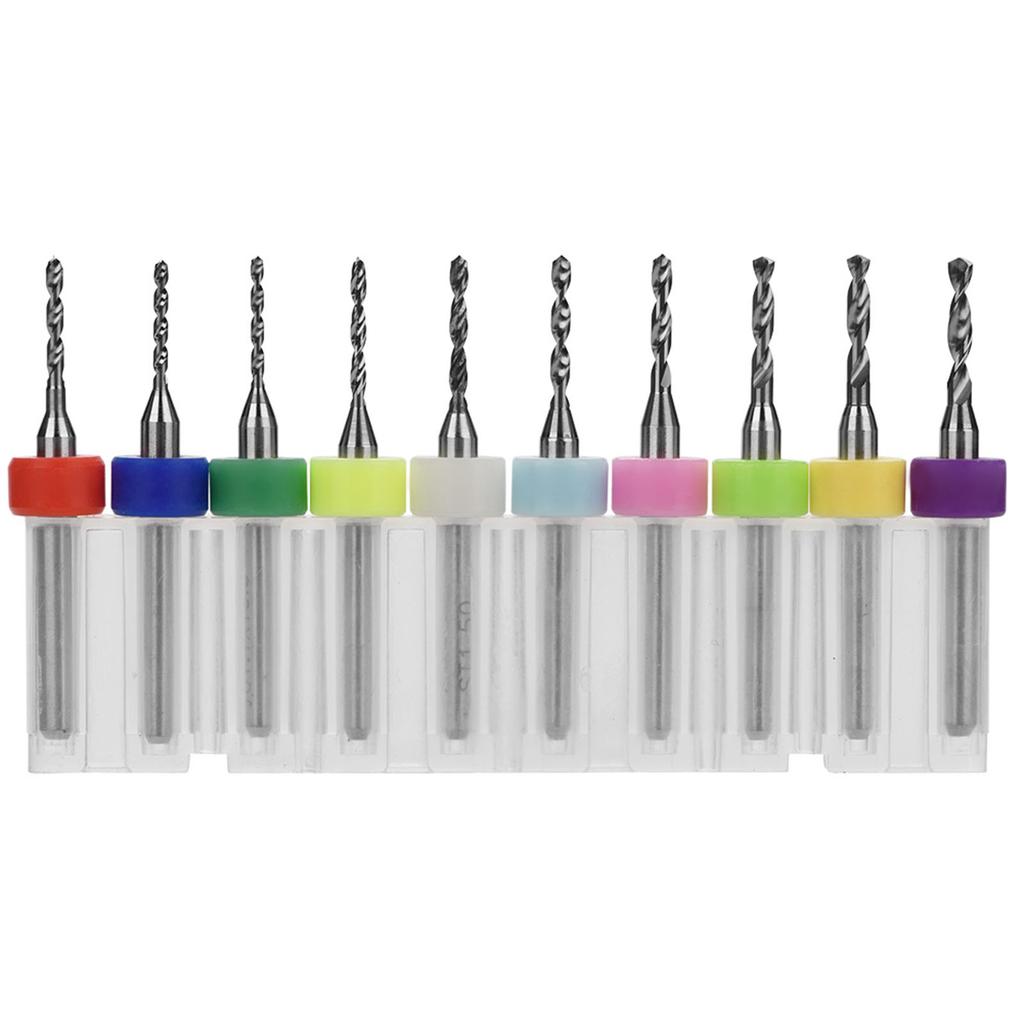 10Pcs 1.1 2.0mm Tungsten Carbide Micro Drill Bits Set Tool for PCB Print Circuit Board