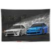 MaLji Jdm Japanese Car Art Silvia S13 And S15 Wall Tapestry for Bedroom Home Wall Room Decor40 X60, Style