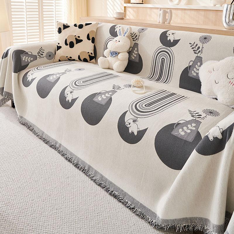 Cartoon Gedruckter Chenille Sofaüberwurf Luxus Voller Bezug Sofadecke für Wohnzimmer Anti-Katzenkratzer Staubdichte Couchbezüge