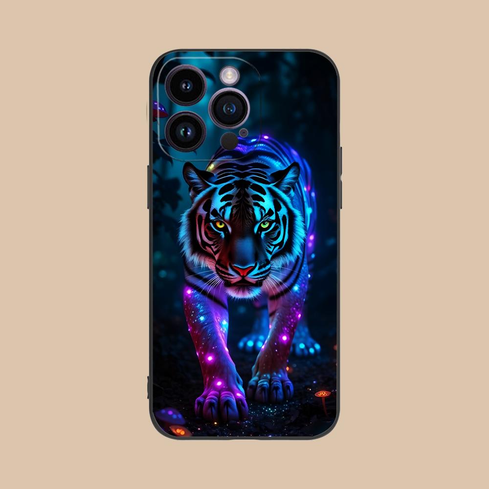 

Tiger Neon Mobile Cell Phone Case for iPhone 17 16 15 14 13 12 11 X XR XS 8 7 Air Pro Max Plus Mini Colorful Cover Luxury Pretty iPhone 7 Plus