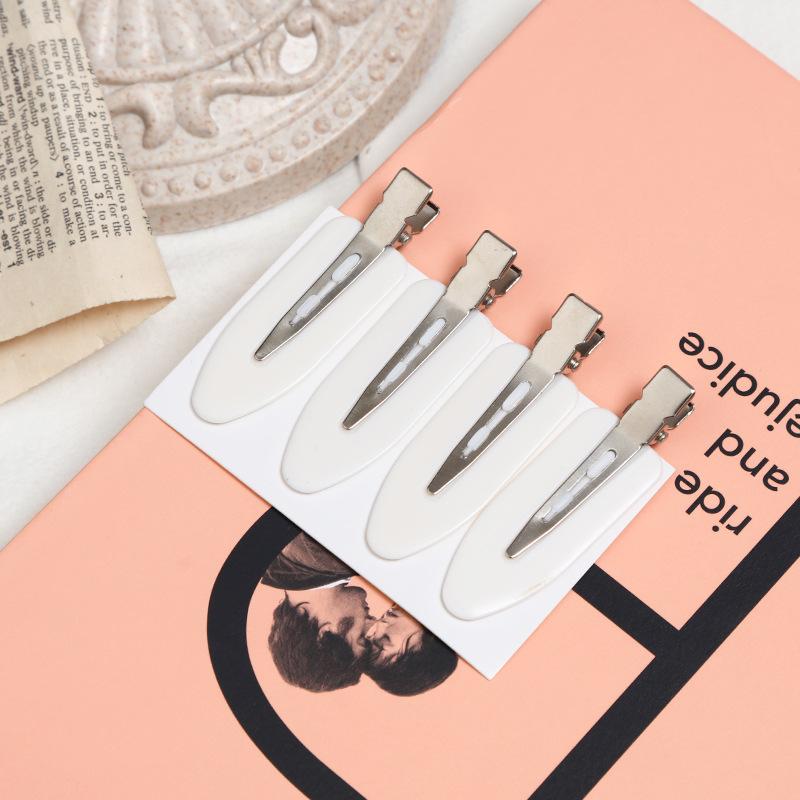 Grampos de cabelo sem costura simples de cor sólida sem dobra franja lateral grampo de maquiagem acessórios de lavagem de rosto grampos de cabelo para meninas