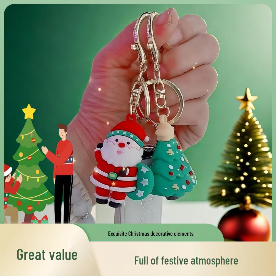 Cute Santa Claus Christmas Keychain Pendant - Backpack or Car Ornament & Children's Gift