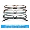 Metal Semi-Rimmed Spring Leg Reading Glasses for Seniors Comfortable Leisure Bifocal Eyeglasses +100 To +400 Degrees