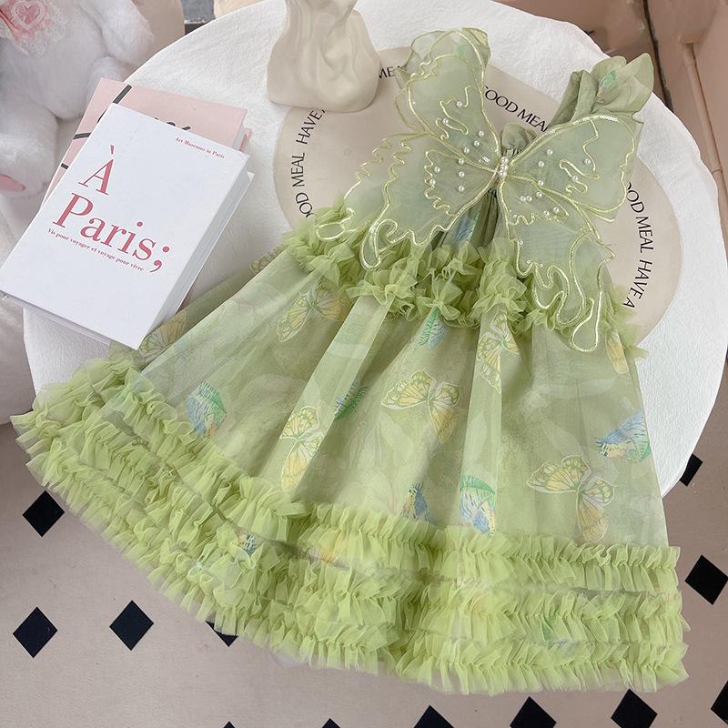 Girls Fairy Butterfly Princess Tutu Dress for Summer 110 cm
