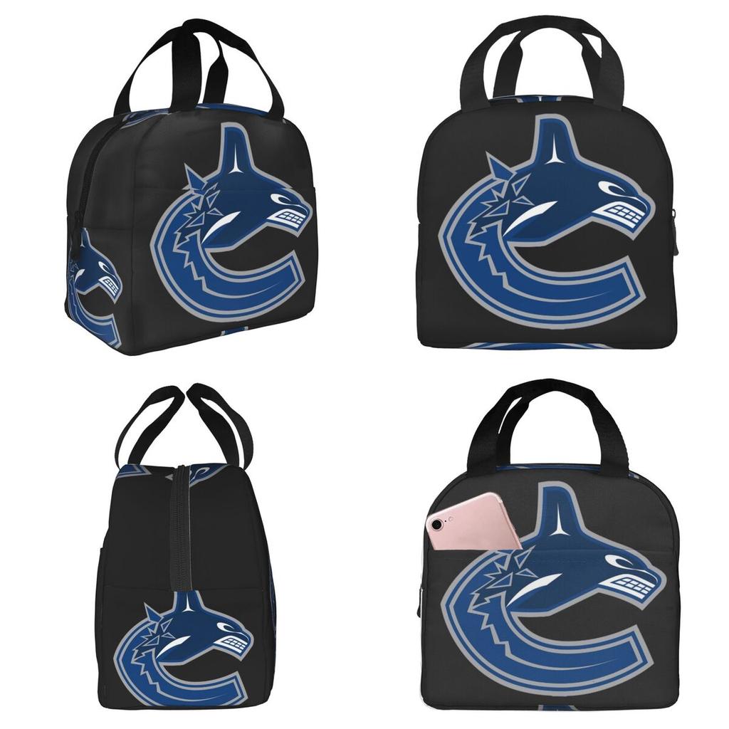 Eel Hockey Vancouver Canucks Merch Insulated Lunch Bag for Women Cooler Thermal Food Box Tote Leakproof Lunch Boxes Container