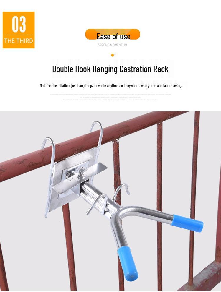 Piglet Castration Rack: Stainless Steel Suspension Table for Secure Pig Fixation During Castration