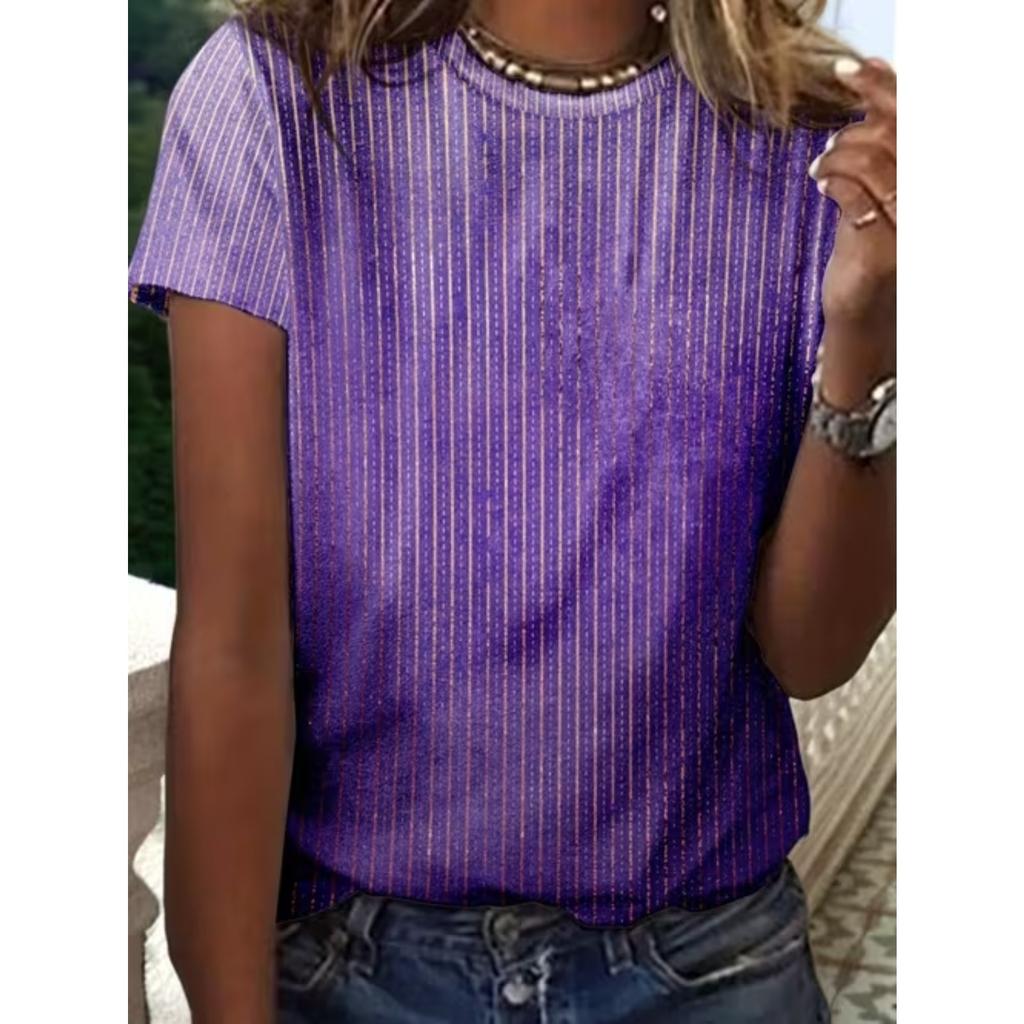 Fashion Women Simple Splicing Print T Shirt Funny Casual O-neck Short Sleeves T-shirt Summer Female Tee Shirt