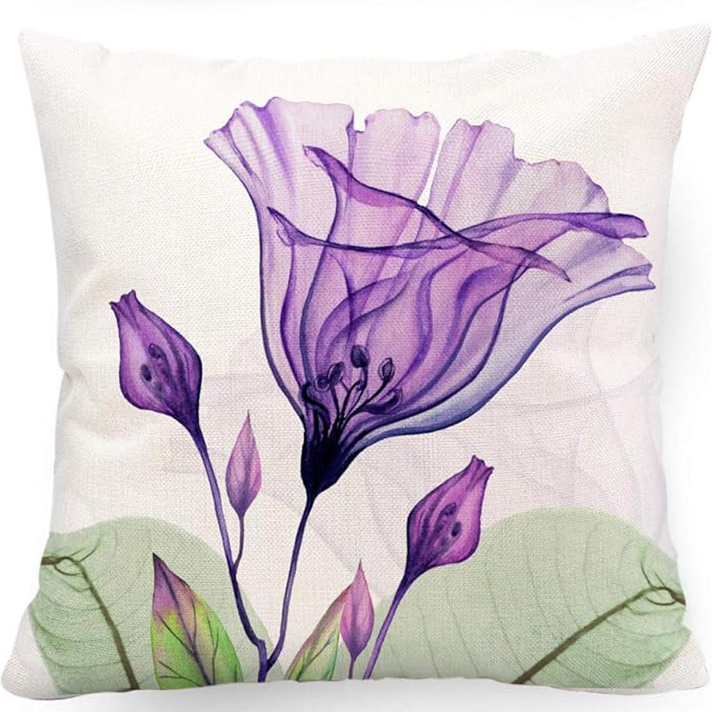 New Spring Fresh and Beautiful Linen Pillowcase Sofa Bedside Plant Flower Pillow Cushion Cover