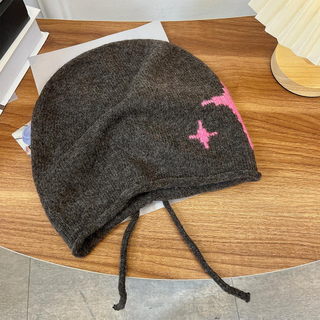 Autumn and Winter Do Not Choose Head Circumference Enlarged Drawstring Hat Women's Cloud Warm Knitted Hat Men's Pile Hat Cold Hat Casual Hat