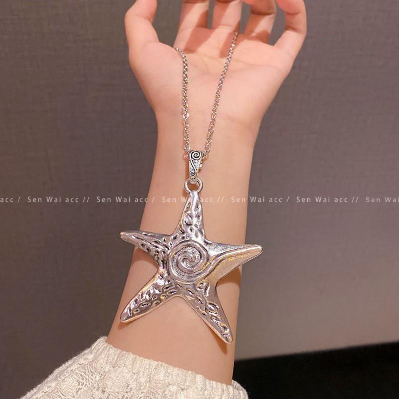 Wind Pentagram Sweater Chain Versatile Fashion Sweater Chain Long Chain Neck Chain Star Necklace Sweater Chain