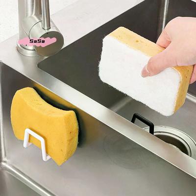 Kitchen Sponges Holder Rack Stainless Steel Adhesive Sink Sponges Drying Rack Wall Storage Holder Kitchen Organizer Hook