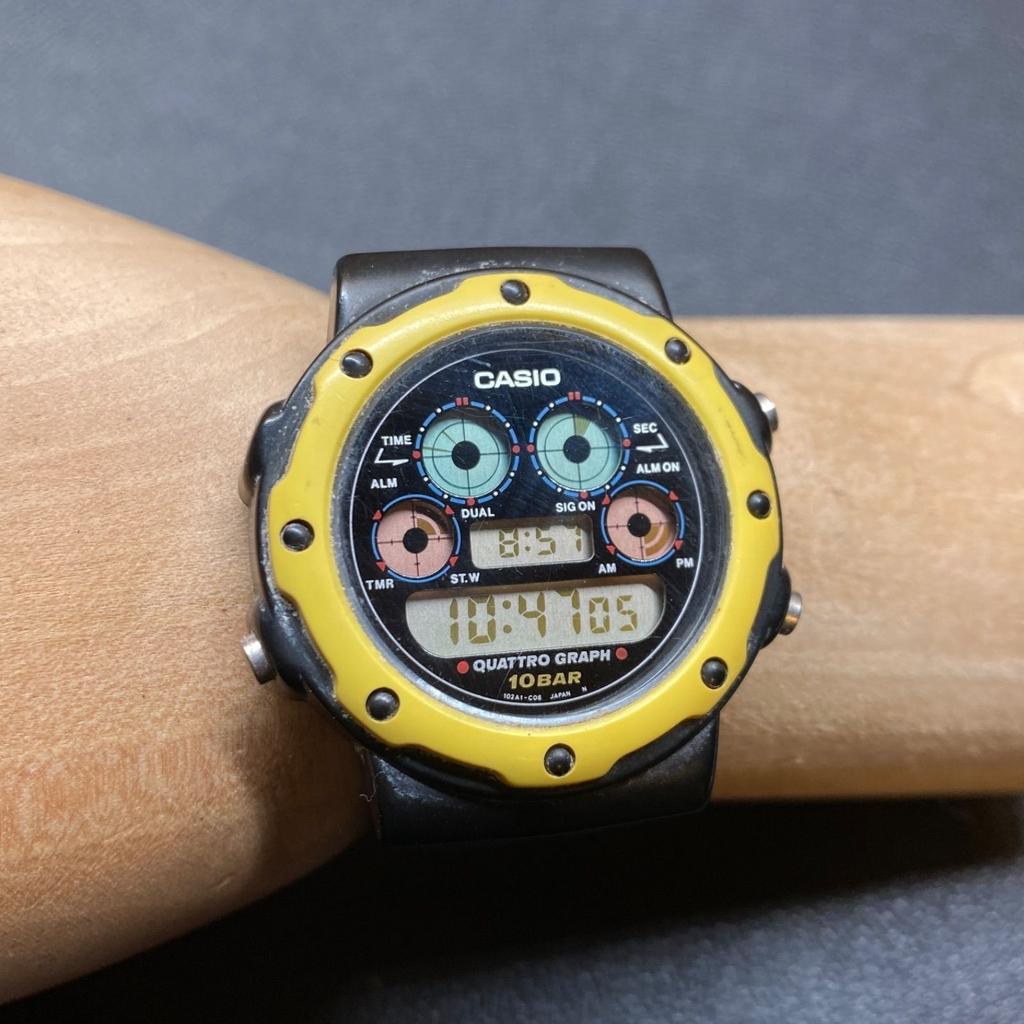 Vintage CASIO QGW-10 Digital Watch HEXA GRAPH Rare Japan FS