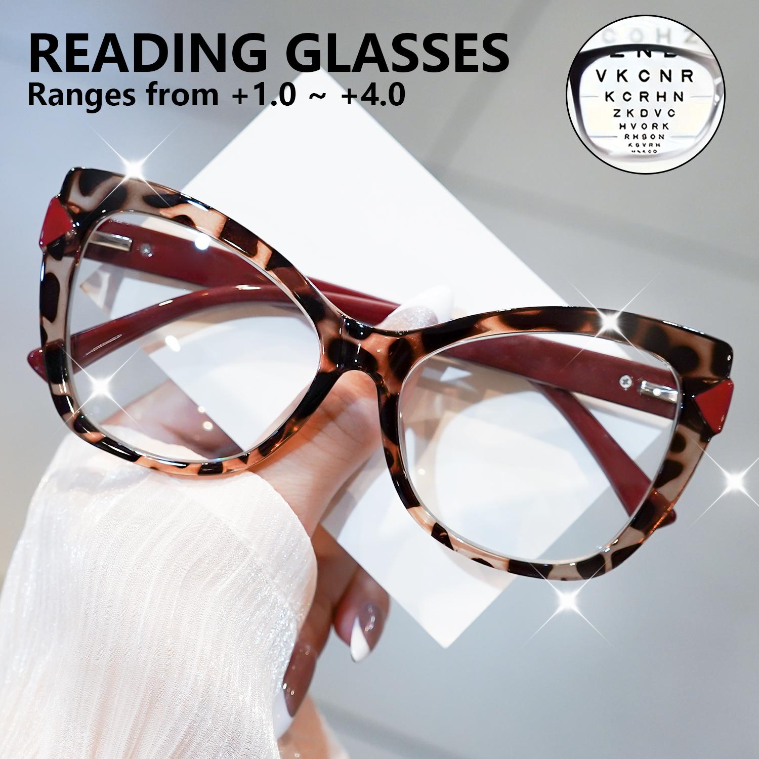 

Vintage Cat Eye Reading Glasses for Women Men - Stylish Eyewear for Daily Wear Long-lasting Reading Eyeglasses +1.0 To +4.0 1.5