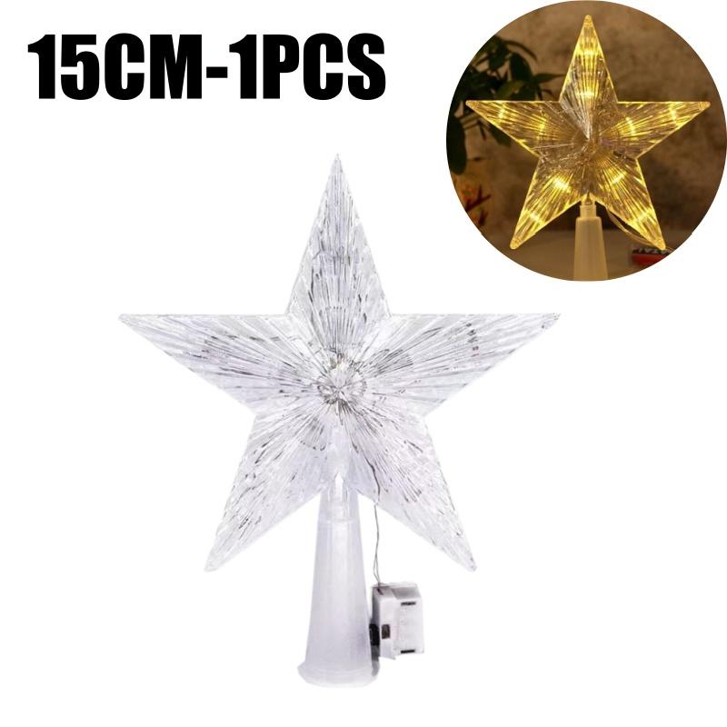 

Деревенский наконечник для рождественской елки Звезда со светодиодной подсветкой Работает от батареек Праздничное украшение для верхушки елки для Рождества Домашняя вечеринка