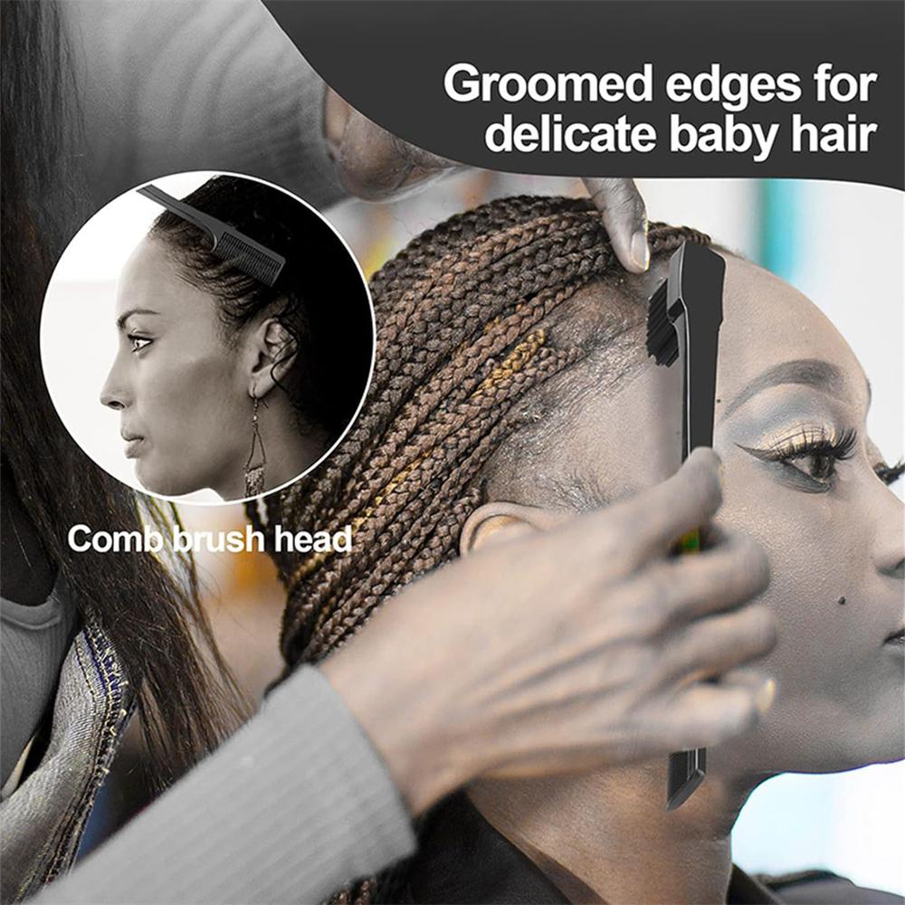 3PCS/1SET Hair Brush Set Sharp-tail Comb Three-row Hair Comb Steel Needle Mouse Tail Comb Toothbrush Eyebrow Brush Tool