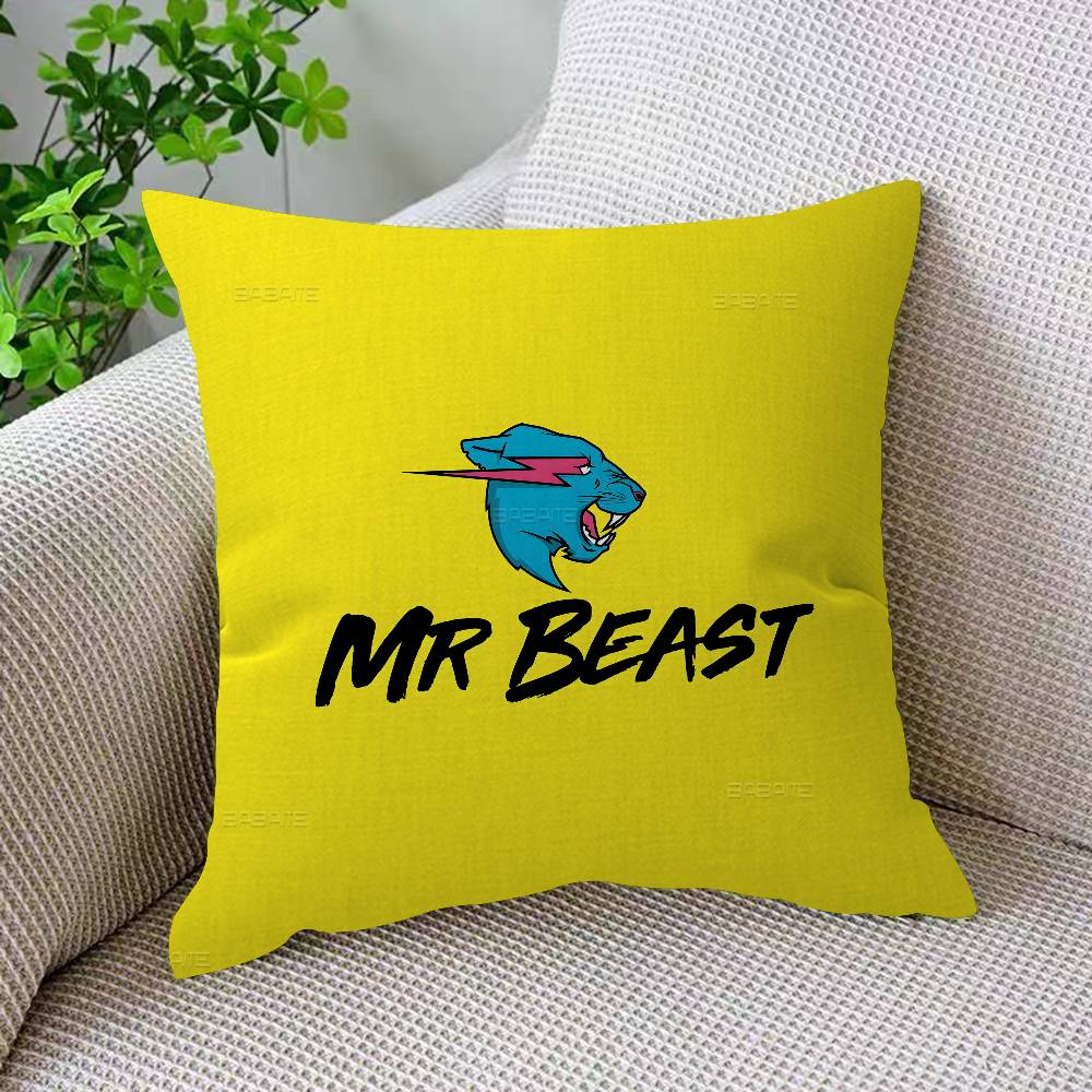 Game Blogger MrBeasts Cushion Cover Decorative Pillow Sofa Home Decor Case Pillow Cases