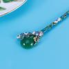 Minkissy Chinese Style Ancient Design Vintage Hairpin for Women, 6-inch Durable Alloy Jade Hair Stick, Green, Perfect for Parties and Celebrations,