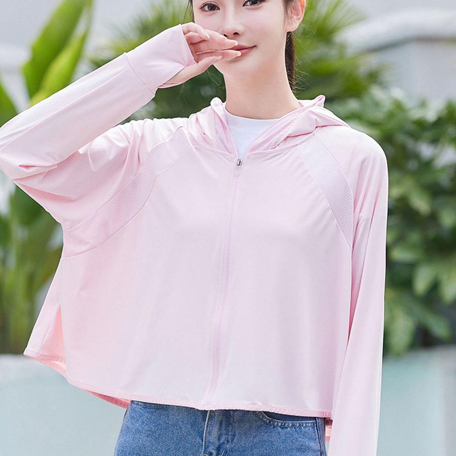 Women's Ice Silk Hooded Sun Protection Shawl - Black, Large Brim, Cool, Thin Vinyl Cape for Summer