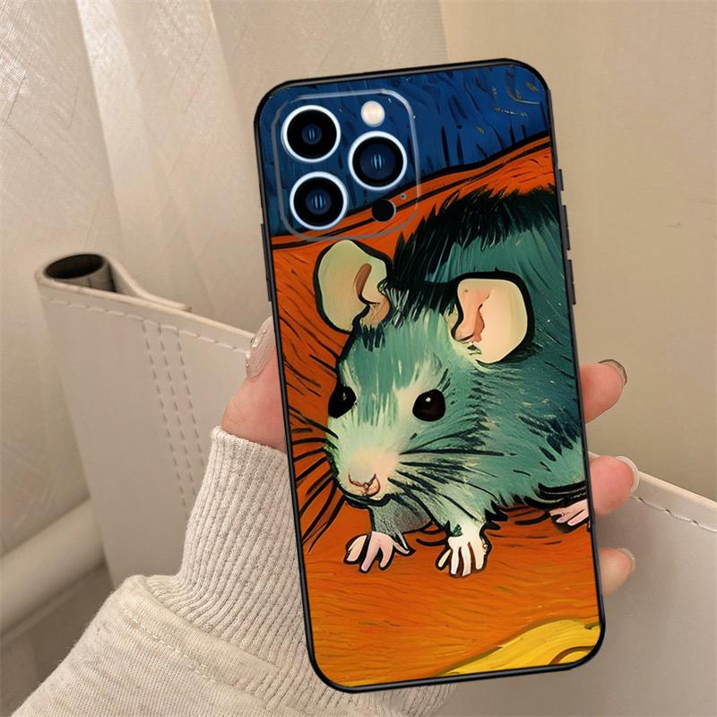 Cute Rattie Rats Phone Case For iPhone 16 15 14 13 11 12 17 Pro Max Mini 15 16 Plus 16e 17 Air Cover Coque